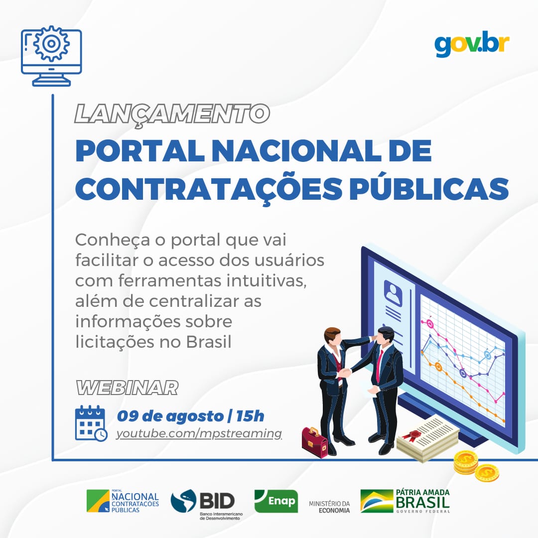Com participação da CNM, webinar marca o lançamento do Portal Nacional de Contratações Públicas