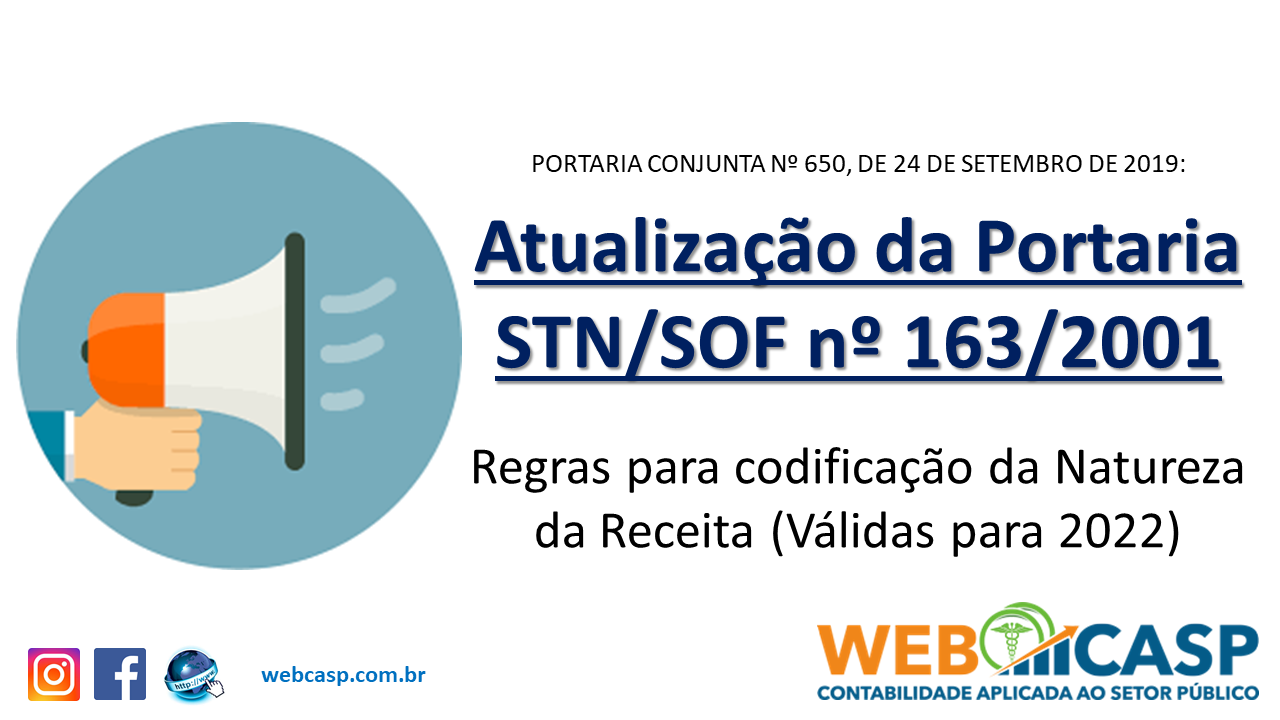 Portaria STN-SOF 163 de 2001 Atualizada - Estrutura da Receita Orçamentária Válida para 2022