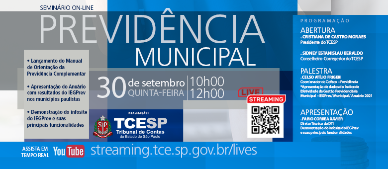 TCE divulgará resultados do IEG-Prev em seminário on-line no dia 30