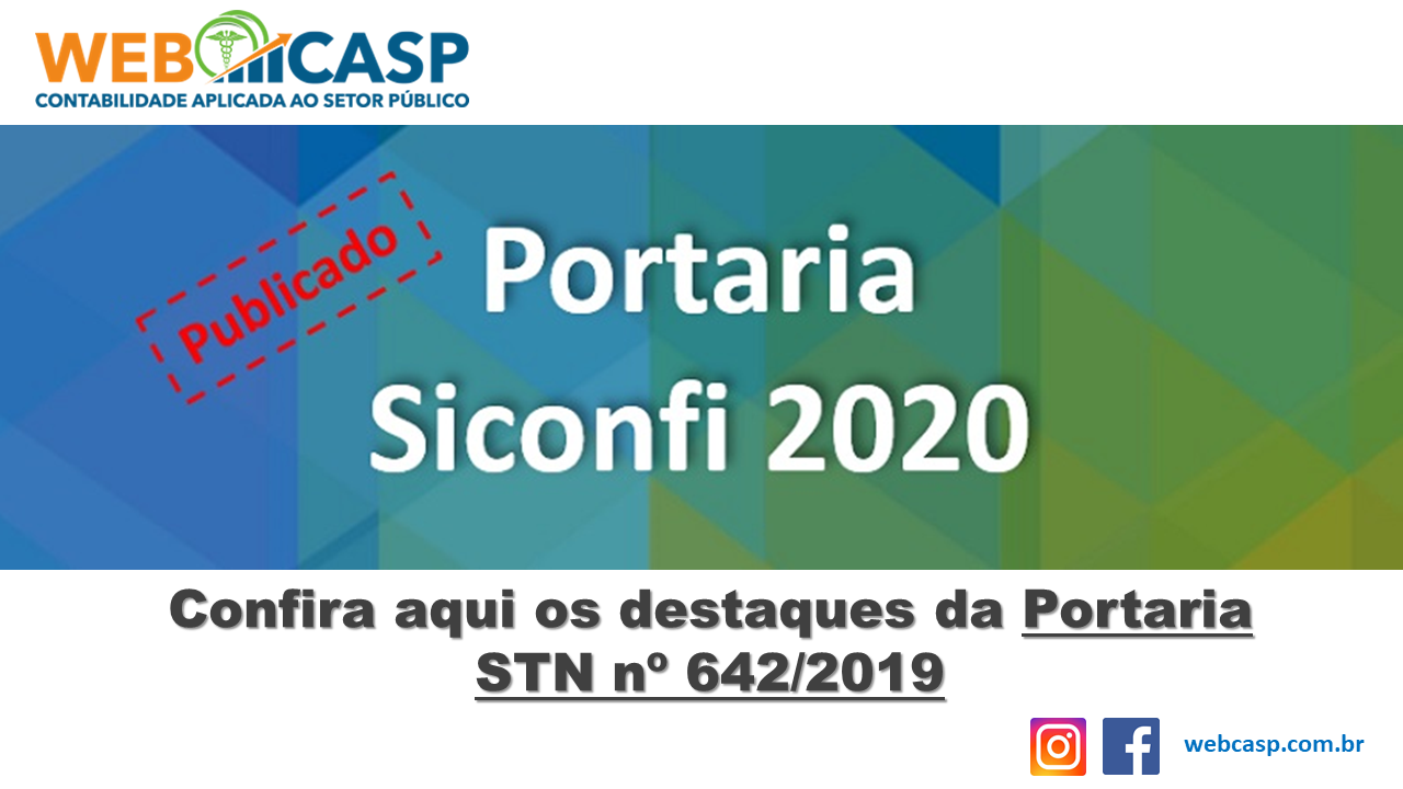Siconfi 2020 - Destaques da portaria STN 642 de 2019